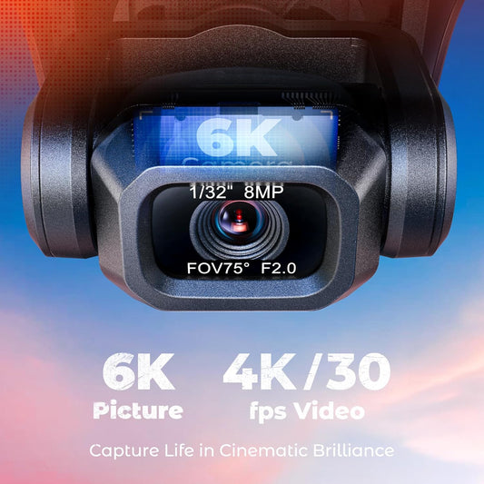 V11Air Drone with 6K UHD Camera for Adults and Beginner, 3-Axis Brushless Gimbal, 4K/30FPS Video, Plus 70Mins Flight Time with 2 Batteries, 10000Ft FPV Digital Transmission and Auto Return